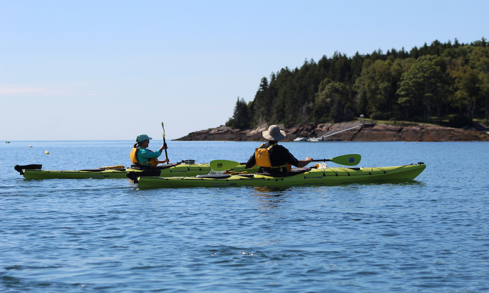 Kayak Trips Boothbay Harbor Two Single Kayaks with Maine Coast